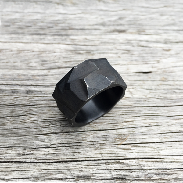 Distressed zirconium. Made 8.5mm wide. $990 + shipping - all ring sizes.